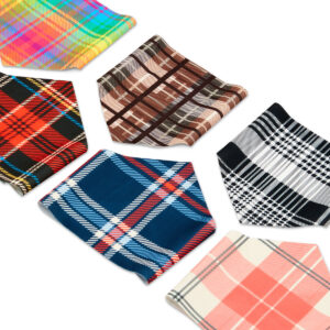 Tartan Print Bandana For Dogs Cats Pets Washable Adjustable Multi Coloured Pooch Accessories