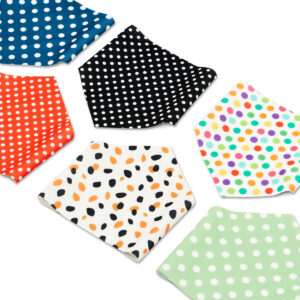 Polka Dot Print Bandana For Dogs Cats Pets Washable Adjustable Multi Coloured Pooch Accessories