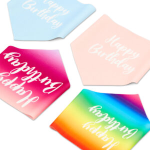 Birthday Print Bandana For Dogs Cats Pets Washable Adjustable Multi Coloured Pooch Accessories