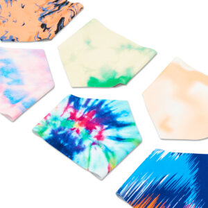 Tie Dye Print Bandana For Dogs Cats Pets Washable Adjustable Multi Coloured Pooch Accessories