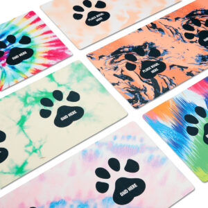 Tie Dye Print Feeding Mat For Dogs Cats Pets Washable Multi Coloured Pooch Accessories