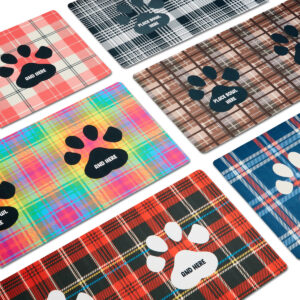 Tartan Print Feeding Mat For Dogs Cats Pets Washable Multi Coloured Pooch Accessories