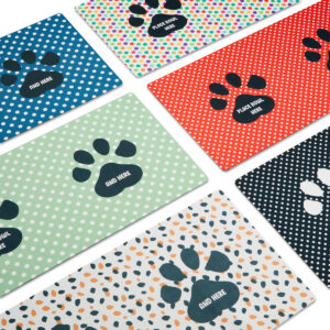 Polka Dot Print Feeding Mat For Dogs Cats Pets Washable Multi Coloured Pooch Accessories