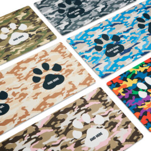Camo Print Feeding Mats For Dogs Cats Pets Washable Multi Coloured Pooch Accessories